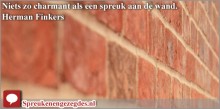 Niets zo charmant als een spreuk aan de wand. Herman Finkers