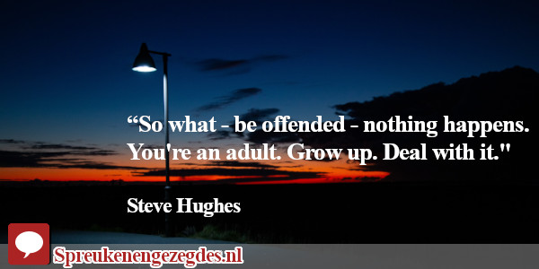 So what, be offended, nothing happens. You're an adult, grow up. Deal with it.